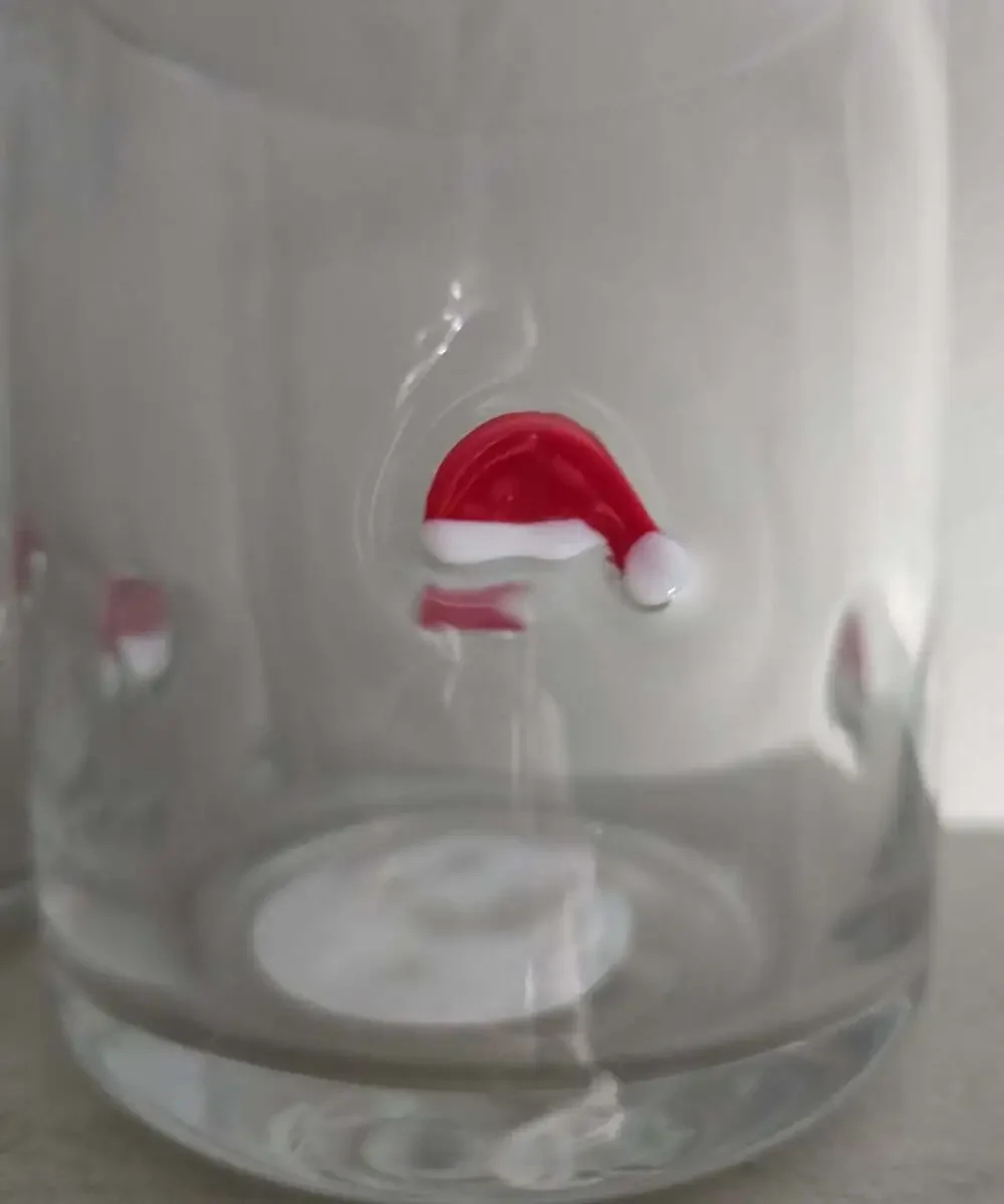 Lot of 2 New Madison Home santa hat icon glass anthropology inspired